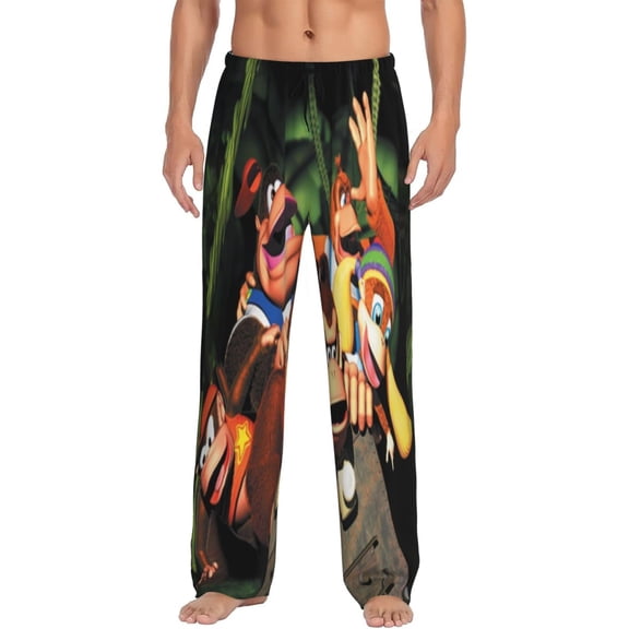 Mens Don-key Kon Pajama Pants Soft Lightweight Pajama Pants Cartoon Pajama Bottoms