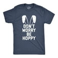 thumbnail image 1 of Mens Don't Worry Be Hoppy T Shirt Funny Easter Bunny Tee Graphic Tees, 1 of 7
