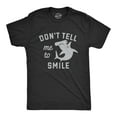 thumbnail image 1 of Mens Dont Tell Me to Smile T Shirt Funny Hammerhead Shark Frowning Joke Tee for Guys Graphic Tees, 1 of 9