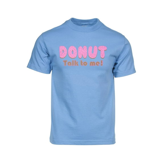 Mens Donut Talk to Me! Short-Sleeve T-Shirt - Light Blue - Small