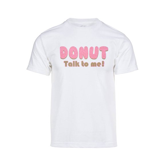 Mens Donut Talk to Me! Short-Sleeve T-Shirt - White - Medium