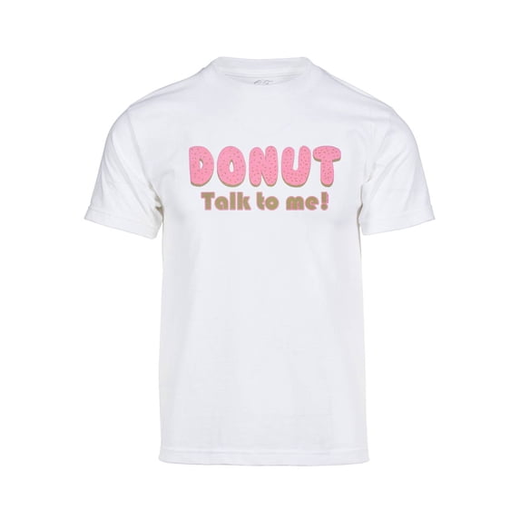 Mens Donut Talk to Me! Short-Sleeve T-Shirt - White - X-Large