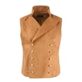 thumbnail image 1 of Mens Double Breasted Suede Dress Vest Gothic Steampunk Prom Party Formal Suit Velvet Vintage Victorian Waistcoat, 1 of 8