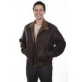 thumbnail image 1 of Mens Double Collar Featherlite Jacket - Chocolate with Cognac - 2XL, 1 of 1