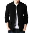 thumbnail image 1 of Mens Double Pocket Sweater Coat Solid Color Sweater Cardigan Coat, 1 of 7