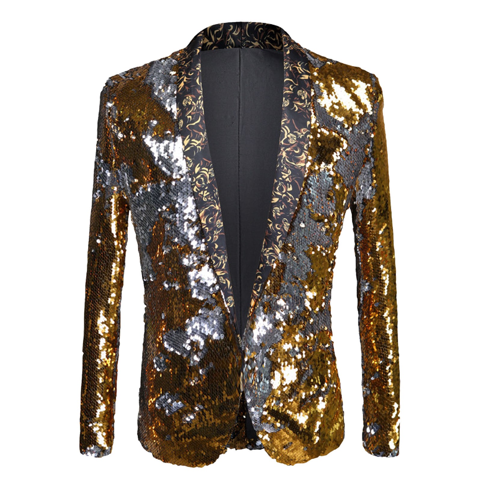 Mens Double Sequin Suit Tops Big Name Catwalk Stage Fashion Performance