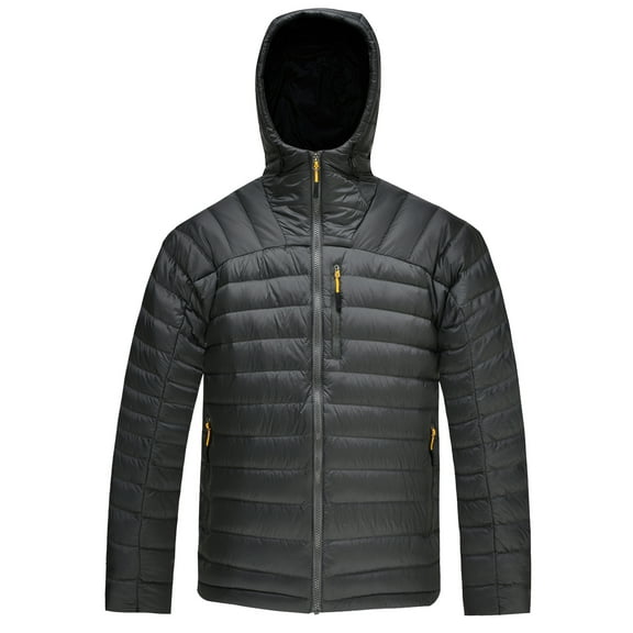 Mens Down Jacket Packable Water Resistant 5 Pockets Hooded Puffer Jacket Lightweight