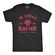 Mens Dr Aculas Blood Bank T Shirt Funny Scary Halloween Party Vampire Donor Tee for Guys Graphic Tees