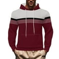 thumbnail image 1 of Mens Drawstring Hooded Sweatshirts, Hoodies for Men Fall Fashion Loose Fit Color Block Long Sleeve Pullover with Pockets S-3XL, 1 of 5