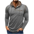 thumbnail image 1 of Mens Drawstring Hoodie Lightweight Casual Regular Fit Buttons Hooded Sweatshirt with Chest Pocket Base Pullovers (XL, Gray), 1 of 7