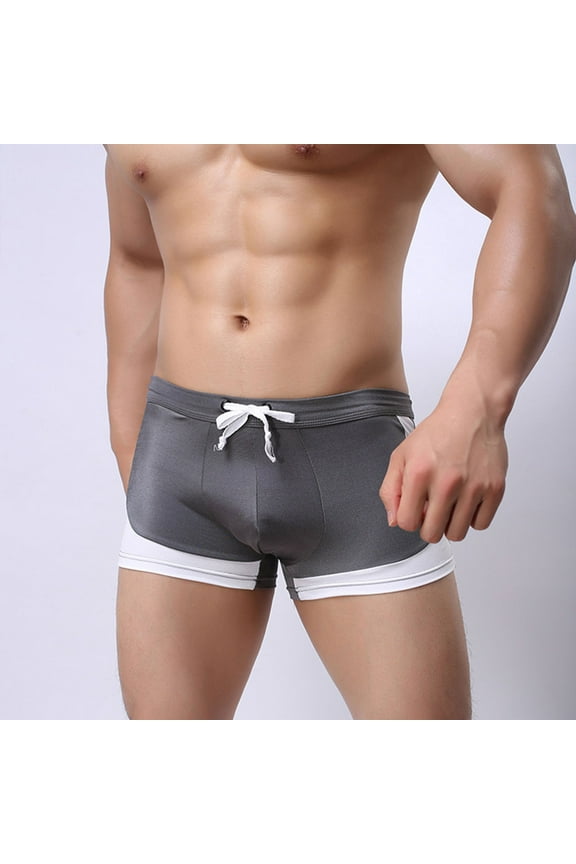 Mens Drawstring Lounge Underwear Boxer Shorts Christmas Gift for husband Gray M