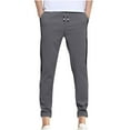 thumbnail image 1 of Mens Drawstring Pants Elastic Waist Loose Sports Casual Pants with Stripes, 1 of 6