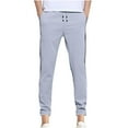 thumbnail image 1 of Mens Drawstring Pants Elastic Waist Loose Sports Casual Pants with Stripes, 1 of 6
