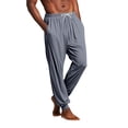thumbnail image 1 of Mens Drawstring Pocket Jogger Pajama Pants Lightweight Lounge Sleep Pants with Tapered Leg Elastic Cuff Relaxed Fit Gray 2XL, 1 of 4
