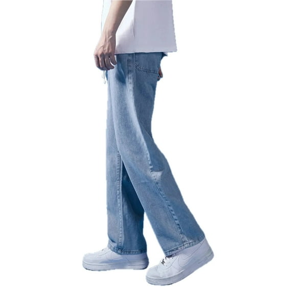 Mens Drawstring Relaxed Fit Jeans Plus Size Slightly Stretchy Durable Casual Everyday Wear Available in 2XL 3XL