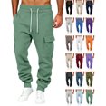 thumbnail image 1 of Mens Drawstring Sweatpants with Pockets Athletic Jogger Pants Cargo Sweatpant Winter Fleece Athletic Trousers ,Outdoor Casual, Daily Wear, Heavyweight for Spring Fall Winter, 1 of 5