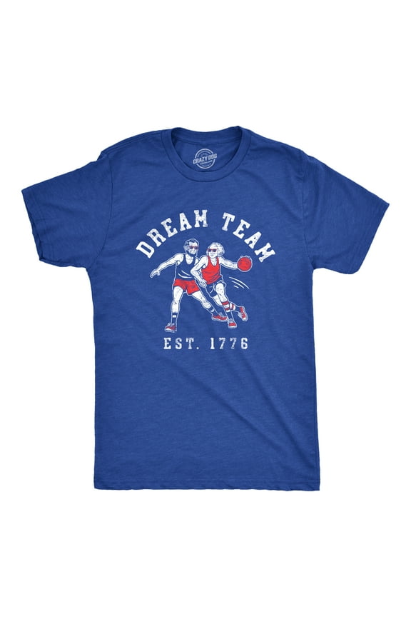 Mens Dream Team 1776 T Shirt Funny  George Washington Abe Lincoln Graphic Tee for Guys Graphic Tees
