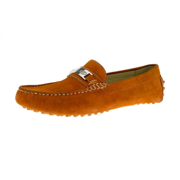 Mens Drefinno Orange Leather Comfort Driving Shoe DTI DARYA