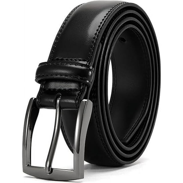 designer black leather belt