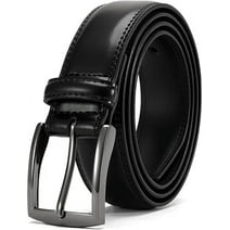 Mens Dress Belt - Genuine Leather Dress Belts For Men,Casual Suit Jeans Belt-Single Prong Buckle black belt