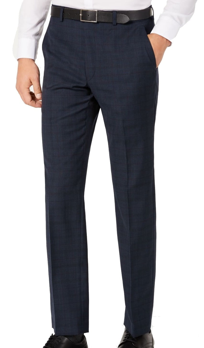 Mens Dress Pants 46x32 Plaid Classic Fit Flat-Front 46 - Walmart.com
