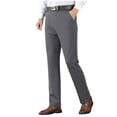 thumbnail image 1 of Mens Dress Pants Business Casual Chino Trousers with Pockets Straight Leg Flat Front Suit Pants, Gray, 4XL, 1 of 8