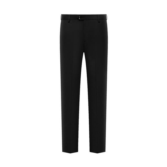 Mens Dress Pants Business Casual Classic Fit Suit Pants Solid Color Chino Trousers with Pockets, Black, M