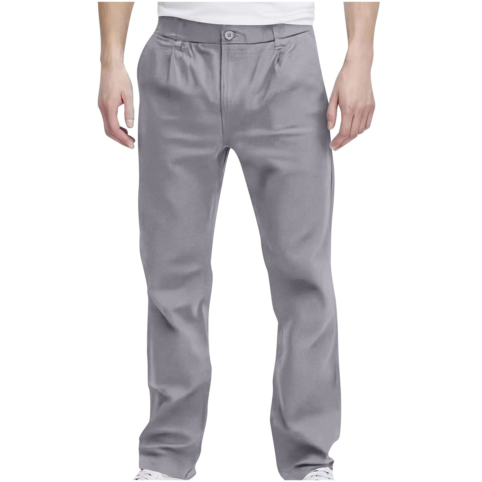Mens Dress Pants Business Casual Straight Leg Chino Pants Solid Color ...