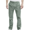 thumbnail image 1 of Mens Dress Pants Business Casual Straight Leg Chino Pants Solid Color Relaxed Fit Trousers with Pockets, Green, XL, 1 of 7