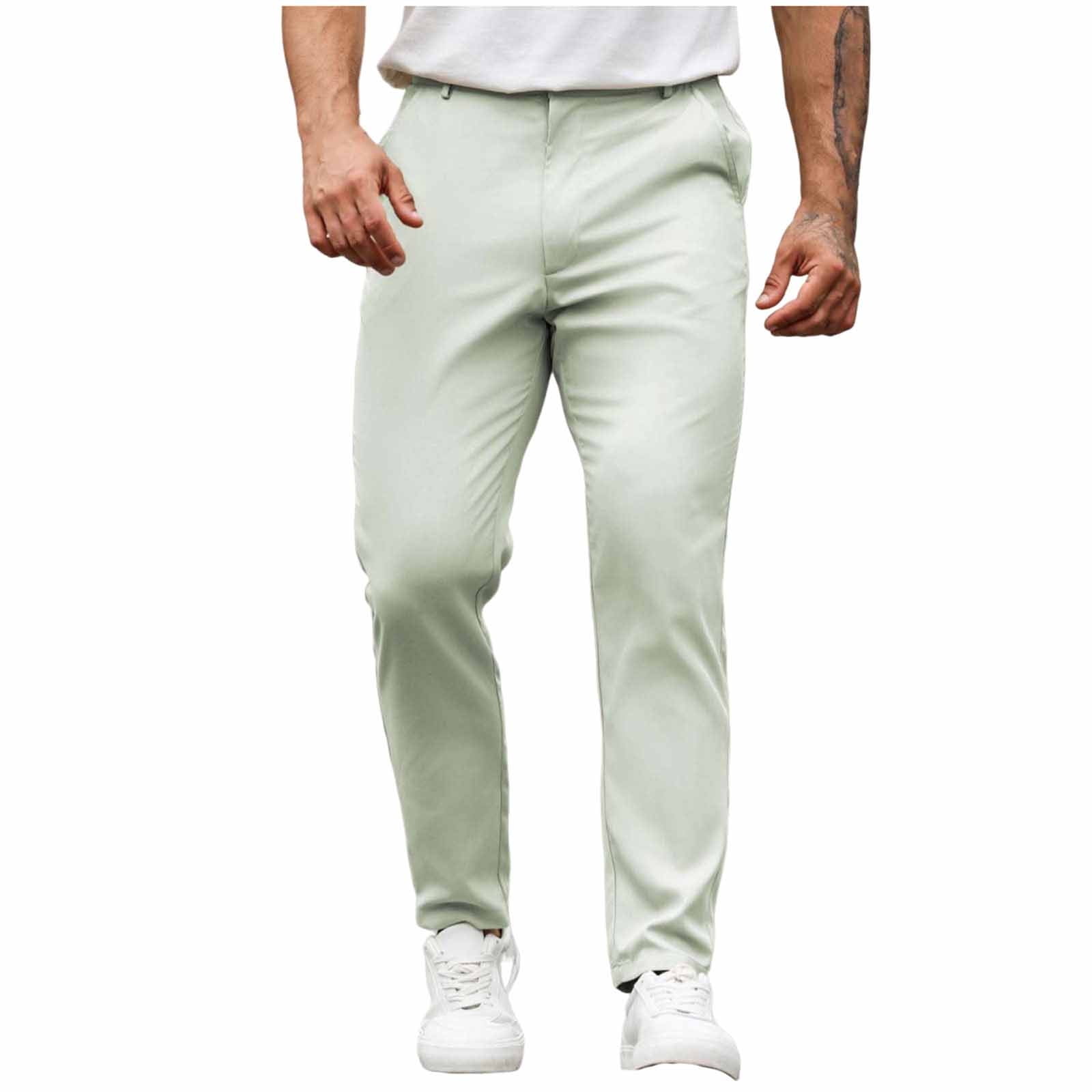 light green dress pants mens Mens Mint Green Slim Fit Stretch Dress Pants Lightweight Performance Fabric 42/34