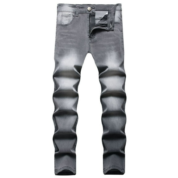 Mens Dress Pants Casual Straight Ripped Hole Trousers Jeans Pants Full Length Pants Spring/Summer Pants for Men Gray XL