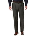 thumbnail image 1 of Mens Haggar Premium Comfort Expandable-Waist Classic-Fit Stretch Pleated Dress Pants Charcoal, 1 of 2