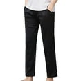 thumbnail image 1 of Mens Dress Pants Fashion Solid Casual Elastic Waist Pocket Trousers Sport Pants Casual Pants for Men Black 2XL, 1 of 5