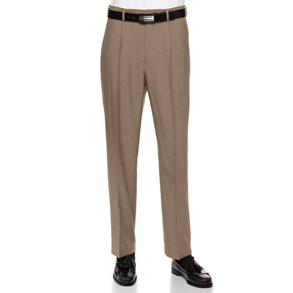 Mens Dress Pants, Formal and Work Slacks for Men - Pleated Front Cuffed Hem Toast 40 Short