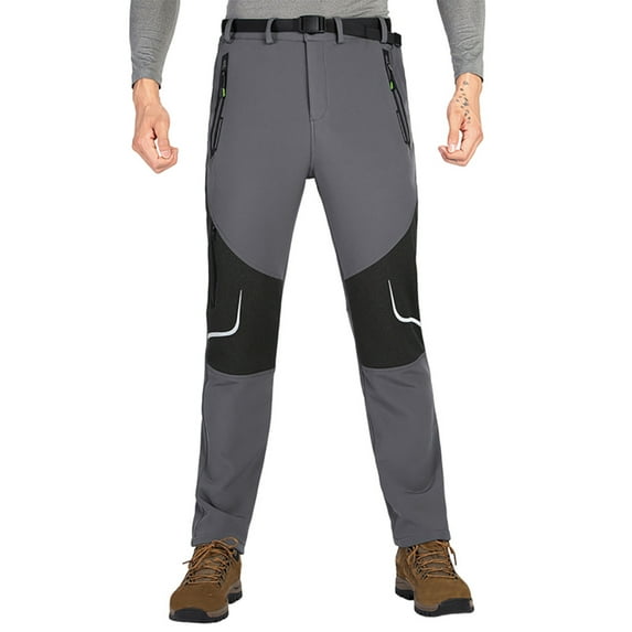 Mens Dress Pants Men's Lightweight Hiking Travel Pants Safety Work Pant with Pockets Reflective Strip Industrial Pants Breathable Athletic Fishing Active Joggers Zipper Pockets