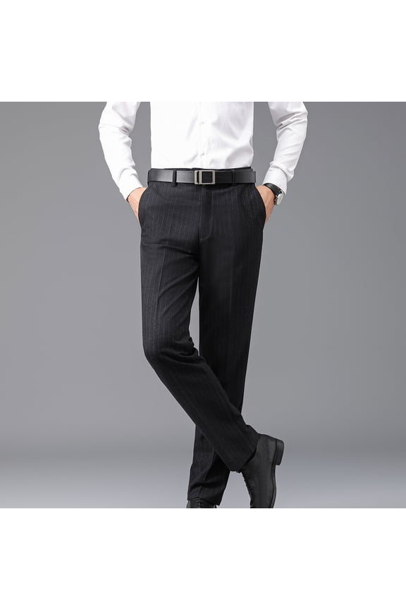 Mens Dress Pants Men's Stretch Dress Pants Slim Fit Skinny Suit Pants Classic Fit Expandable Waist Flex Flat Front Straight Fit Pant Comfort Waistband Pant Formal Pants Wrinkle Free Trousers