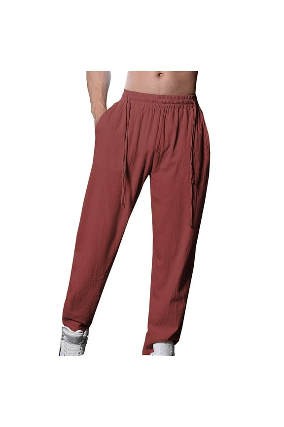 Men's Pants Pants Loose Hawaiian Beach Pants Loose Elastic Waist Drawstring Casual Pants for Men
