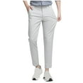thumbnail image 1 of Mens Dress Pants Slim Fit Cotton Dreeey Pants for Men Stretch Ankle-Length Dress Pants Skinny Suit Pants Cropped Trousers for Men, Beige (X-Large), 1 of 5