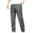 thumbnail image 1 of Mens Dress Pants Solid Color Lace-up Elastic Multi-pocket Sports Cargo Pants Full Length Pants Spring/Summer Pants for Men Green M, 1 of 5