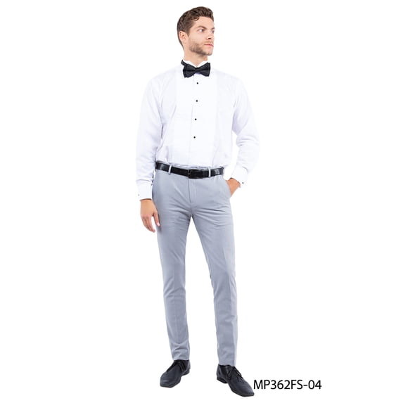 Mens Dress Pants, Solid Strech Slim Fit Open Bottom Trousers For Graduations, Prom, Weddings, Etc