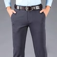 thumbnail image 1 of Mens Dress Pants Stretch Relaxed Fit Flat Front Ice Silk Wrinkle Resistant Work Trouser, 1 of 5