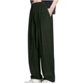 thumbnail image 1 of Mens Dress Pants Summer Casual And Comfortable Drawstring Pocket Elastic Waist Pants Spring/Summer Pants for Men Green 3XL, 1 of 5