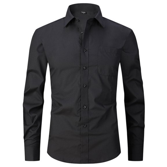 Mens Dress Shirt Easy Care Regular Fit Long Sleeve Button Down Shirt