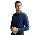 thumbnail image 1 of Mens Dress Shirt Long Sleeve Turndown Collar Tops Formal Business Shirt Dress Top Button Down Shirts Navy L, 1 of 6