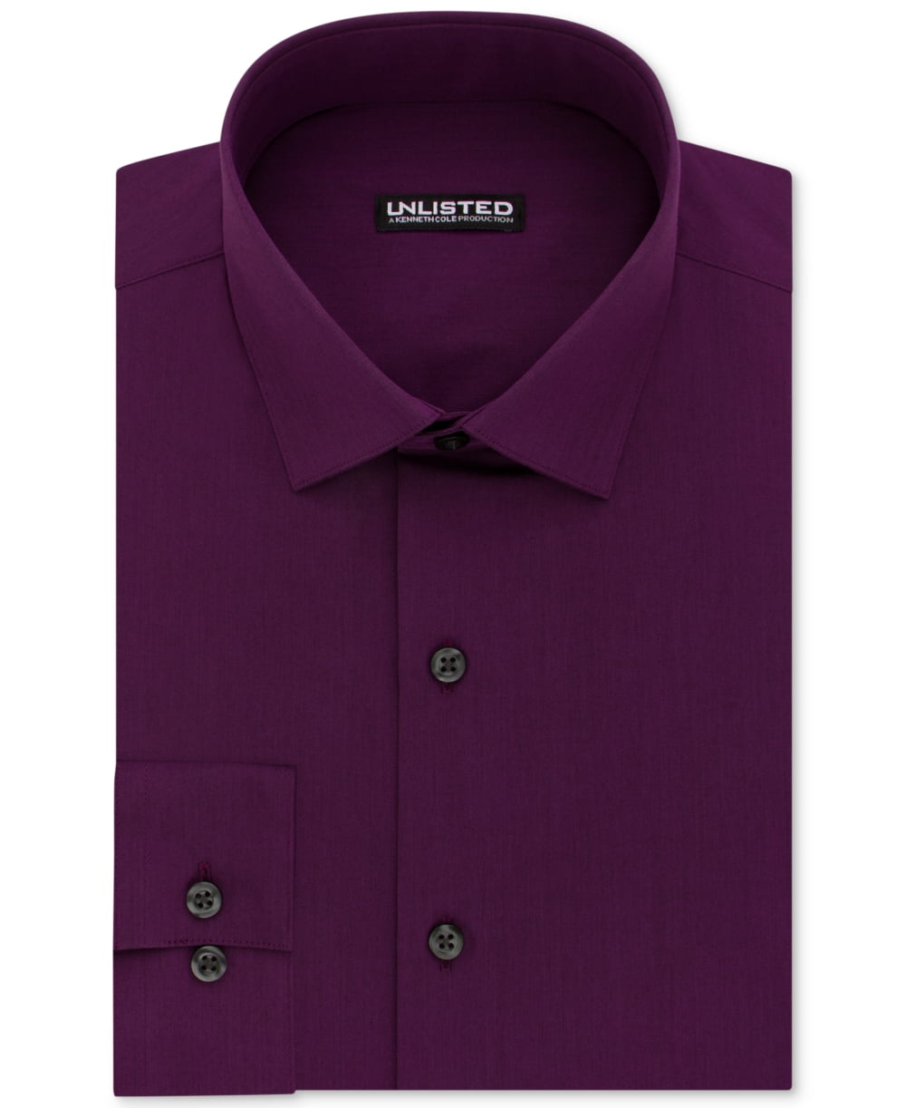 Mens Dress Shirt Raspberry 17 1/2
