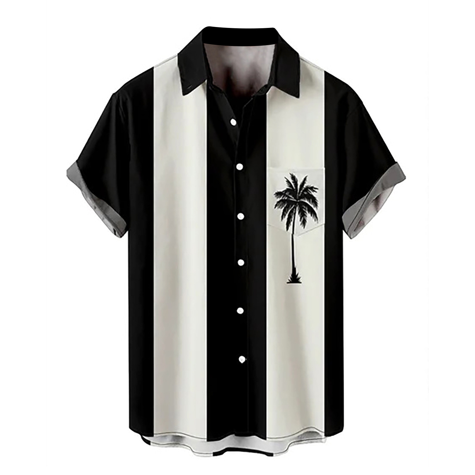 Mens Dress Shirts Hawaiian Print Relaxed Fit Men's Shirt Short Sleeves ...