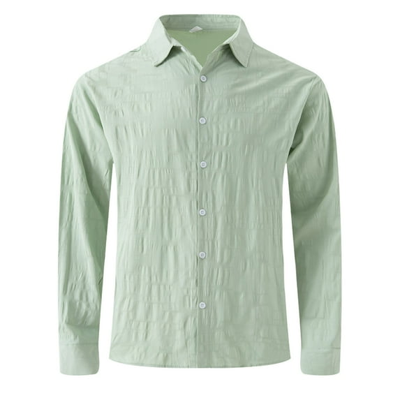 Mens Dress Shirts Long Sleeve Button-Down Collar Tshirts Shirt Business Casual Solid Color Breathable Slim Lapel Office Work Tops