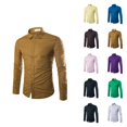 thumbnail image 1 of Mens Dress Shirts Long Sleeve Button Down Collared Business Casual Formal Work Shirts Plain Dressy Shirt Tops, 1 of 3