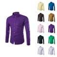thumbnail image 1 of Mens Dress Shirts Long Sleeve Button Down Collared Business Casual Formal Work Shirts Plain Dressy Shirt Tops, 1 of 3