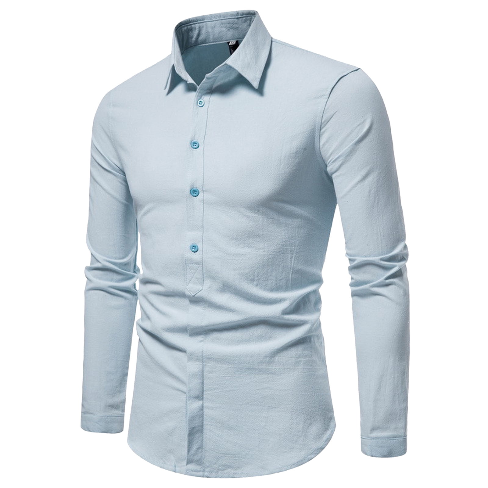 Mens Dress Shirts Long Sleeve Button Down Men's Casual Solid Shirt Long